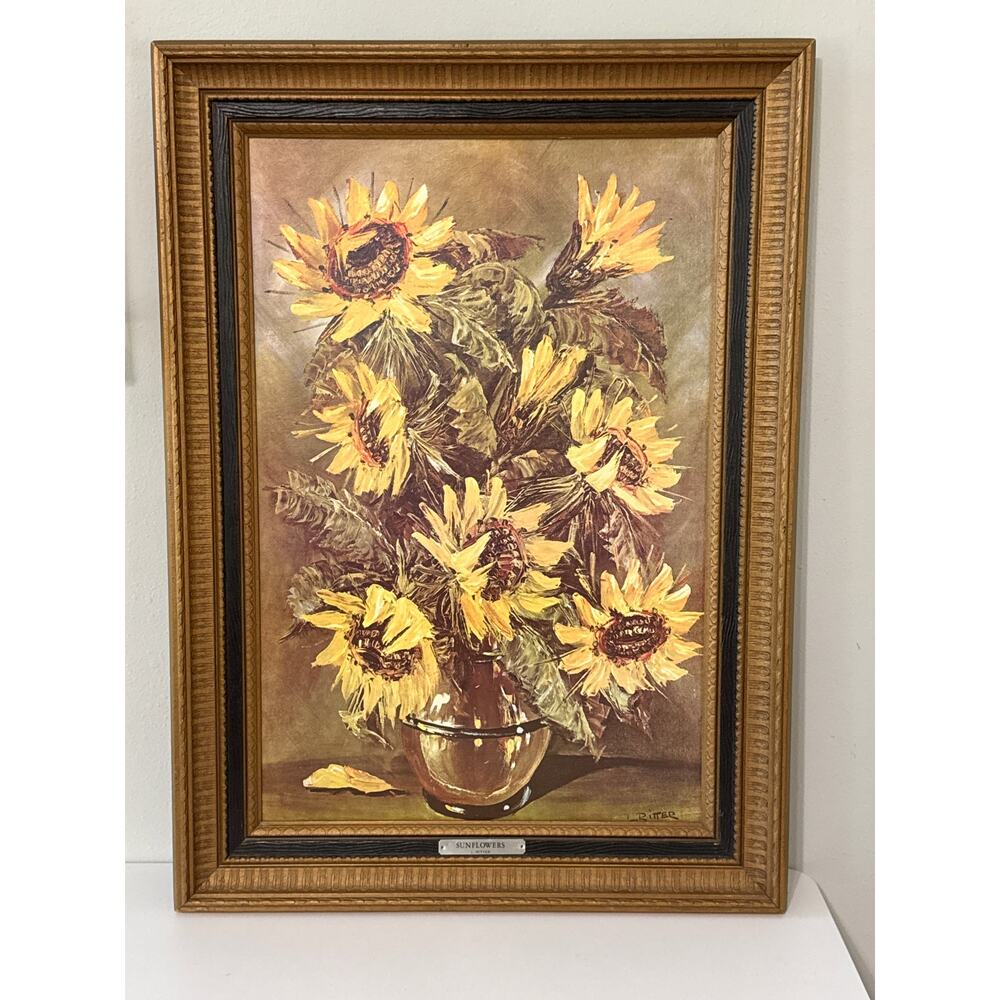Vintage Sunflowers Painting Wall Art